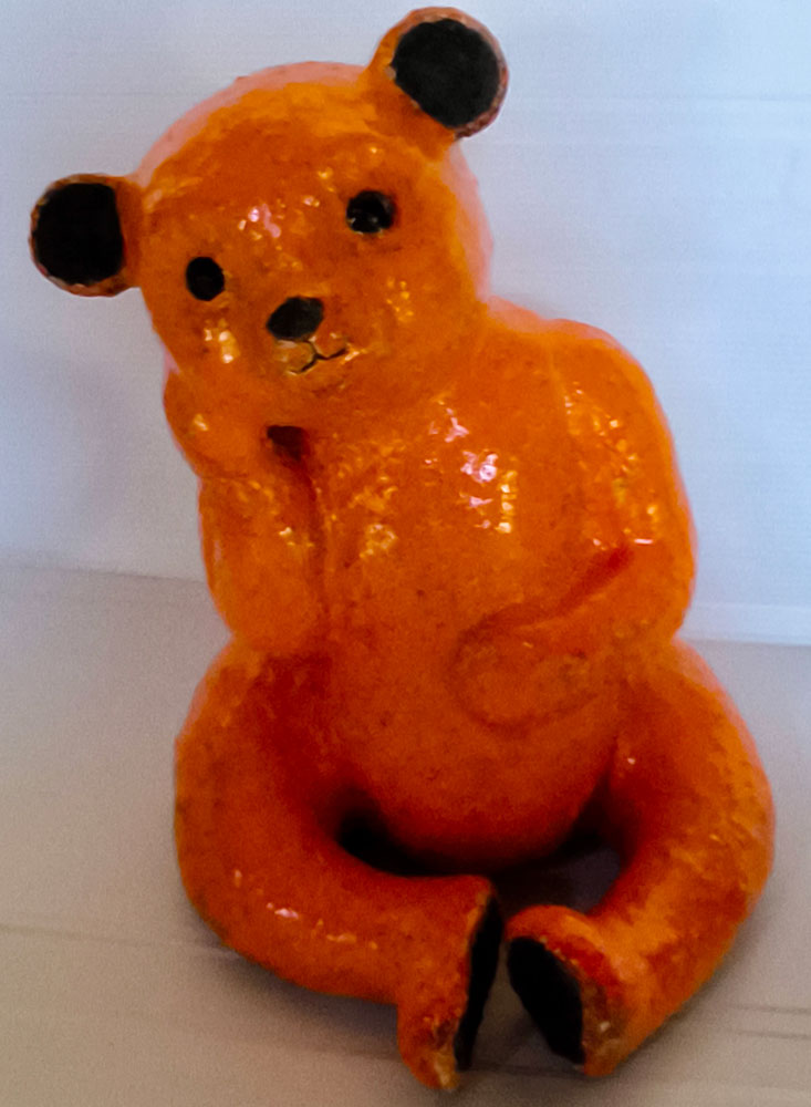 Nounours (orange) penseur