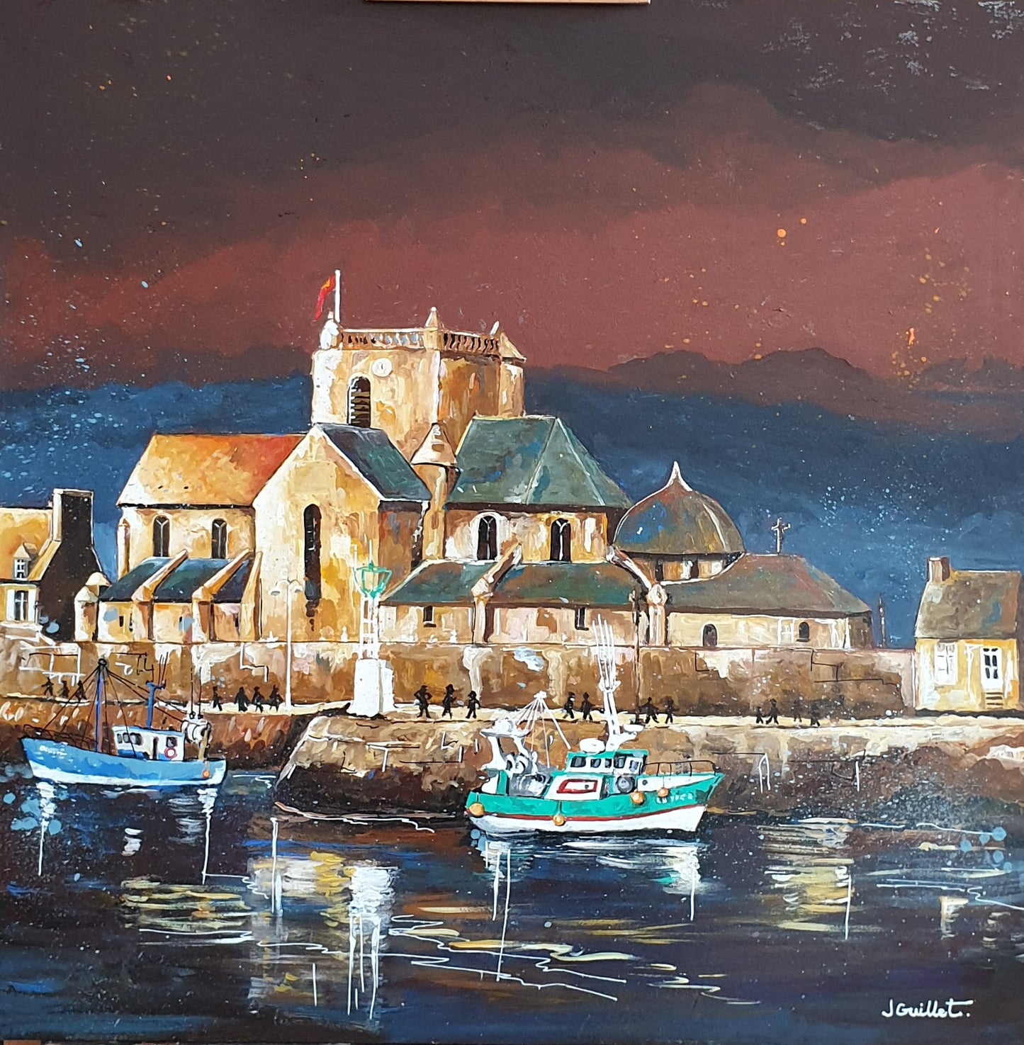 Barfleur - le port - 60 x 60 cm