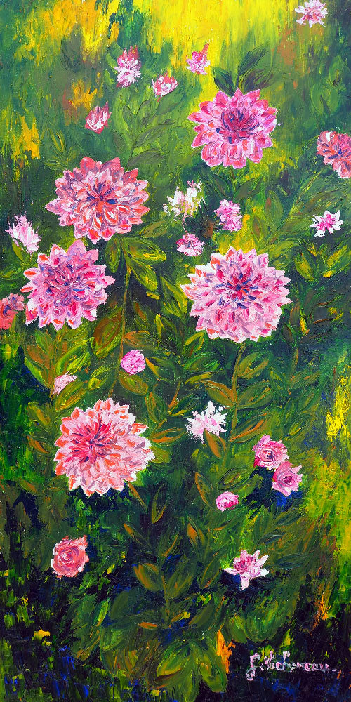 Bouquet of dahlias - 40 cm x 80 cm