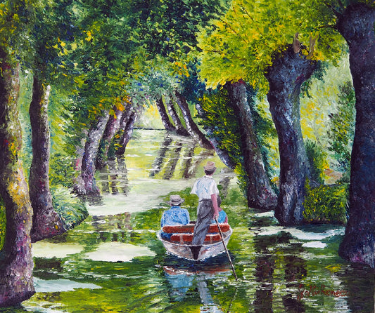 Randonnée dans le marais poitevin - 55 cm x 46 cm