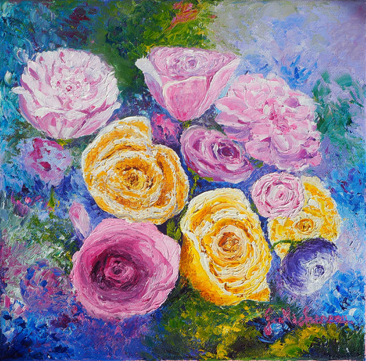 Bouquet de roses - 30 cm x 30 cm