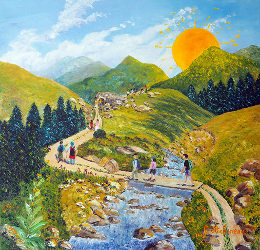 Montée vers l'au-delà - 80 cm x 80 cm