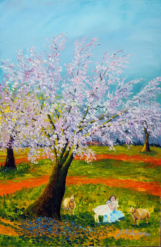 Almond trees in bloom - Hymn to spring - 100 cm x 65 cm