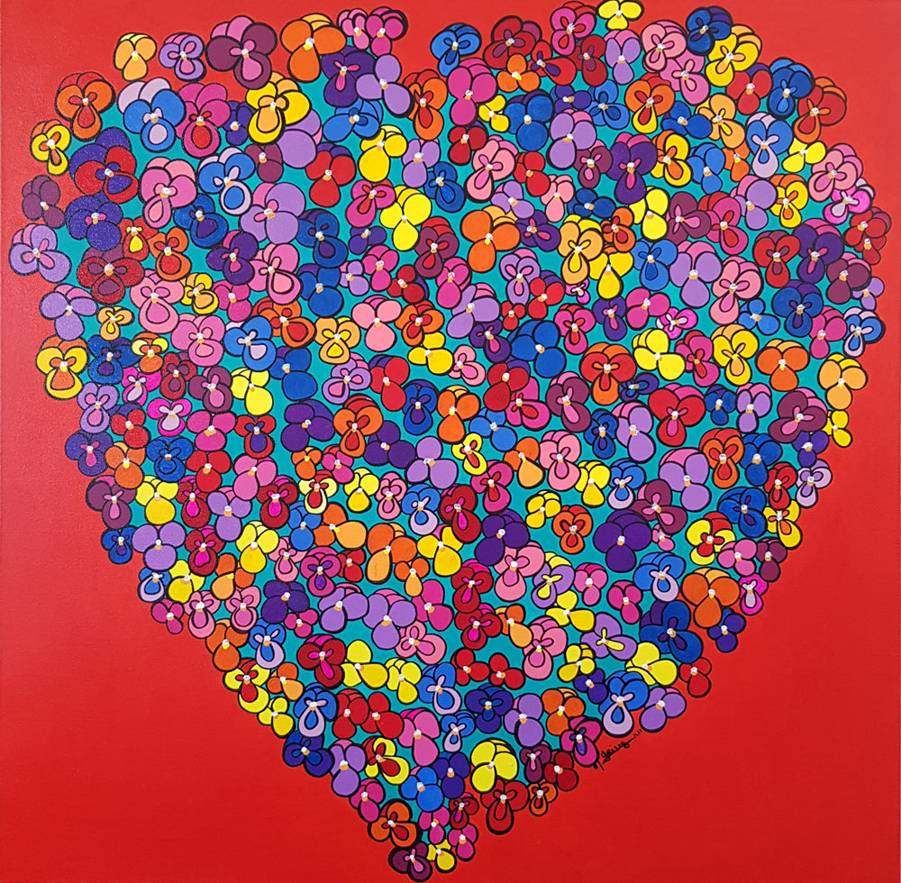 Les pensées du coeur 80 x 80 cm