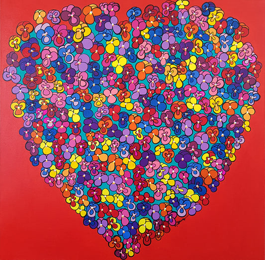 Les pensées du coeur 80 x 80 cm