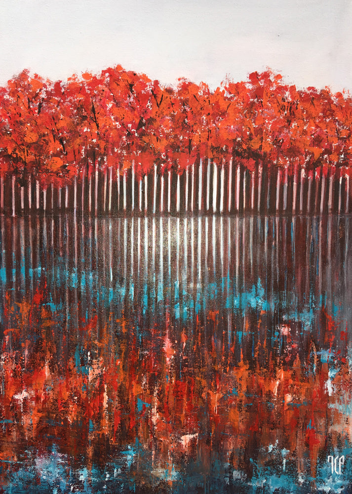 Automne au bord de Loire  - 70 x 50 cm