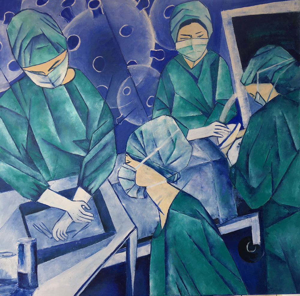 Les Soignants pendant la crise - 80 x 80 cm